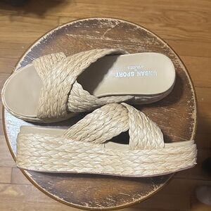 J/Slides Urban Sport Women's Quiver Crossover Espadrille Platform Slide Sandals